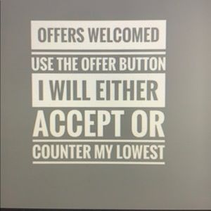 Reasonable offers accepted